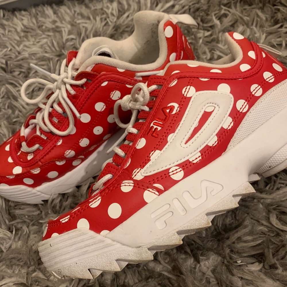 red polka dot FILAS❤️